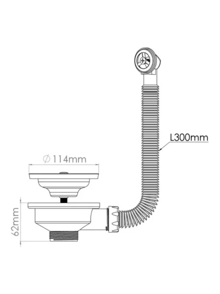 Выпуск для сифона 3 ½'' с переливом Nova 1038 Выпуск для сифона 3 ½'' с переливом Nova 1038
