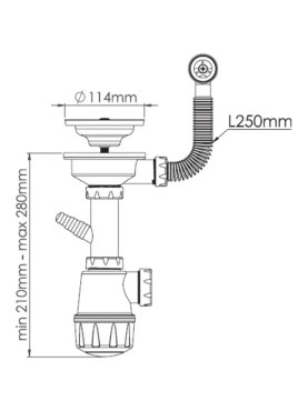 3 1⁄2 dyuymli Nova 1041 keramik yuvish sifoni