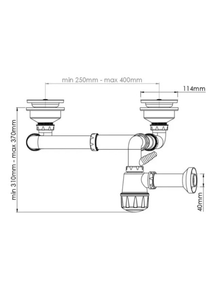 1190 zanglamaydigan po‘latdan yasalgan ikki kosali yuvish moslamasi uchun Nova 3 1⁄2 " sifoni 1190 zanglamaydigan po‘latdan yasalgan ikki kosali yuvish moslamasi uchun Nova 3 1⁄2 " sifoni
