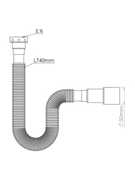 Гибкая труба 1 ½'' - Ø40/50мм Nova 1315