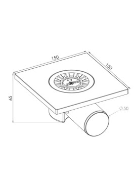 Пластмассовый сливной трап 15x15mm, боковой выход Nova 5020
