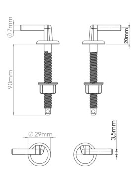 Крепления для сиденья унитаза Standart Nova 7026