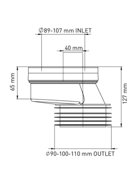 40 mm li unitaz uchun ekssentrik birikma (7152)