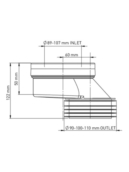 60 mm li unitaz uchun ekssentrik birikma (7153)
