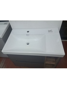 Подвесная тумба Elen-800мм (Grey) в комплекте с раковиной Caizer