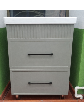 Тумба Nord west-600 мм (Grey) в комплекте с раковиной Caizer