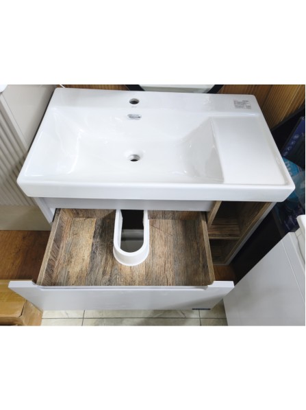 Подвесная тумба Elen Санремо-800мм (Grey) дуб Кейптаун в комплекте с раковиной Caizer Подвесная тумба Elen Санремо-800мм (Grey) дуб Кейптаун в комплекте с раковиной Caizer