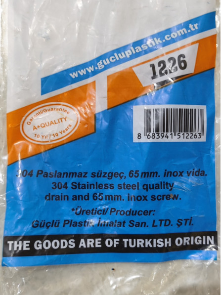 001 rakovina uchun oddiy sifon 001 rakovina uchun oddiy sifon